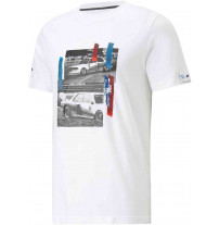 BMW M Motorsport Auto Grafik T-Shirt Herren weiß