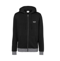 MINI Zip Hoodie Men Striped Binding Black Größe XL