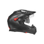rechte Seite Helm GS Rallye Carbon grau matt mit offenem Visier und heruntergeklappter Sonnenblende