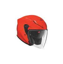 Helm Sao Paulo neon Orange Seitenansicht rechts mit runtergeklapptem Sonnenvisier