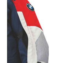 BMW Motorrad Jacke GS Rallye blau/rot Damen Frontansicht Ärmelbelüftung