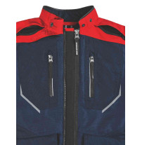 BMW Motorrad Jacke GS Rallye blau/rot Damen Frontansicht Kragen/Reißverschluss