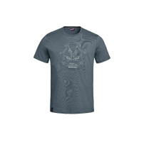 Graues BMW Motorrad RR T-Shirt mit S 1000 RR Grafik und Schriftzug auf der Brust.