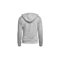 BMW Motorrad Zip-Hoodie Damen Grau Melange mit BMW Bildmarke auf der Kapuze