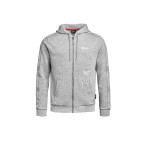 BMW Motorrad Zip-Hoodie Herren Grau Melange mit BMW Motorrad Wortmarke auf der linken Brust