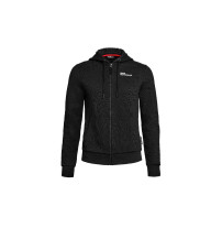 BMW Motorrad Damen Zip-Hoodie „Make Life A Ride“ in Schwarz mit Kapuze, Reißverschluss und BMW Motorrad Logo auf der Brust.