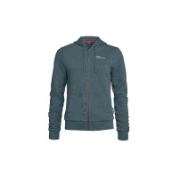 BMW Motorrad Damen Zip-Hoodie „Make Life A Ride“ in Grau mit Kapuze, Reißverschluss und BMW Motorrad Logo auf der Brust.