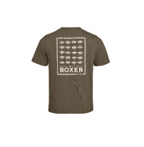 Original BMW Motorrad Aircooled Herren T-Shirt aus Bio-Baumwolle mit Boxermotor-Print und Heritage-Design in Khaki.