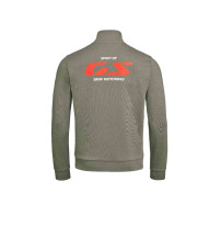 Rückansicht der BMW Motorrad GS Trainingsjacke mit Spirit of GS Print und BMW Motorrad Schriftzug.