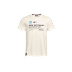 BMW Motorrad Motorsport Herren T-Shirt weiss mit großem RR- und Motorsport-Print auf der Vorderseite.
