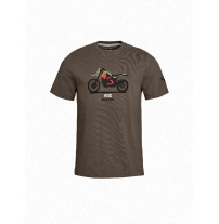 Braunes BMW Motorrad T-Shirt R 12 G/S mit Motorrad-Print und R 12 G/S Schriftzug auf der Brust.