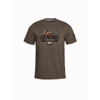 Braunes BMW Motorrad T-Shirt R 12 G/S mit Motorrad-Print und R 12 G/S Schriftzug auf der Brust.