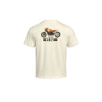 Rückansicht des weißen BMW Motorrad T-Shirts mit großer Motorradgrafik der BMW R 12 S, BMW Motorrad Schriftzug und R 12 S Print.