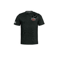 Schwarzes BMW Motorrad T-Shirt R 90 S Daytona 76 mit historischem Grafikdruck „R 90 S Daytona 76“ auf der linken Brust.