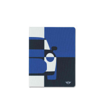 MINI Notebook Car Tile Blue/Indigo mit modernem MINI Muster auf dem Cover.